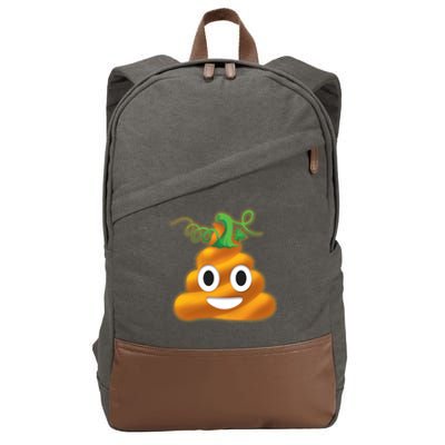 Halloween Pumpkin Poop Emoji Cotton Canvas Backpack