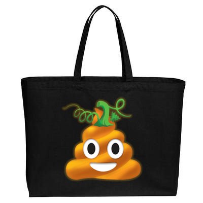 Halloween Pumpkin Poop Emoji Cotton Canvas Jumbo Tote