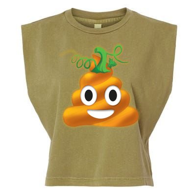 Halloween Pumpkin Poop Emoji Garment-Dyed Women's Muscle Tee