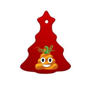 Halloween Pumpkin Poop Emoji Ceramic Tree Ornament