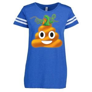 Halloween Pumpkin Poop Emoji Enza Ladies Jersey Football T-Shirt