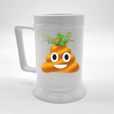 Halloween Pumpkin Poop Emoji Beer Stein