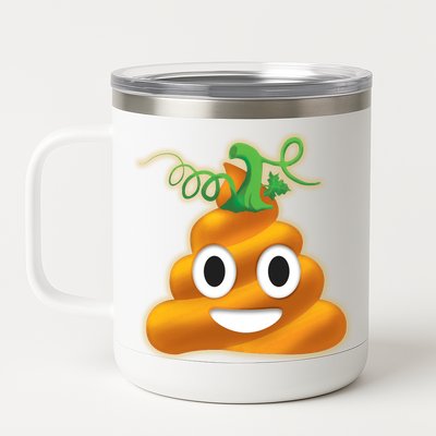 Halloween Pumpkin Poop Emoji 12 oz Stainless Steel Tumbler Cup