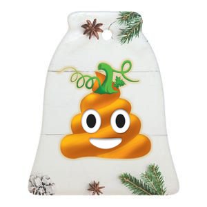 Halloween Pumpkin Poop Emoji Ceramic Bell Ornament