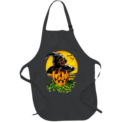 Halloween Pumpkin Wearing Witch Hat Apron