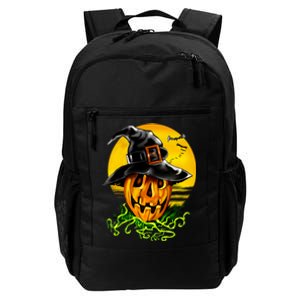 Halloween Pumpkin Wearing Witch Hat Daily Commute Backpack