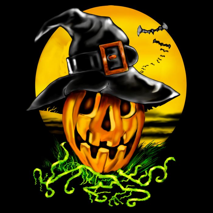 Halloween Pumpkin Wearing Witch Hat Bucket Hat