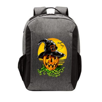 Halloween Pumpkin Wearing Witch Hat Vector Backpack