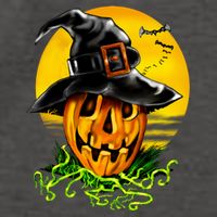 Halloween Pumpkin Wearing Witch Hat Vector Backpack