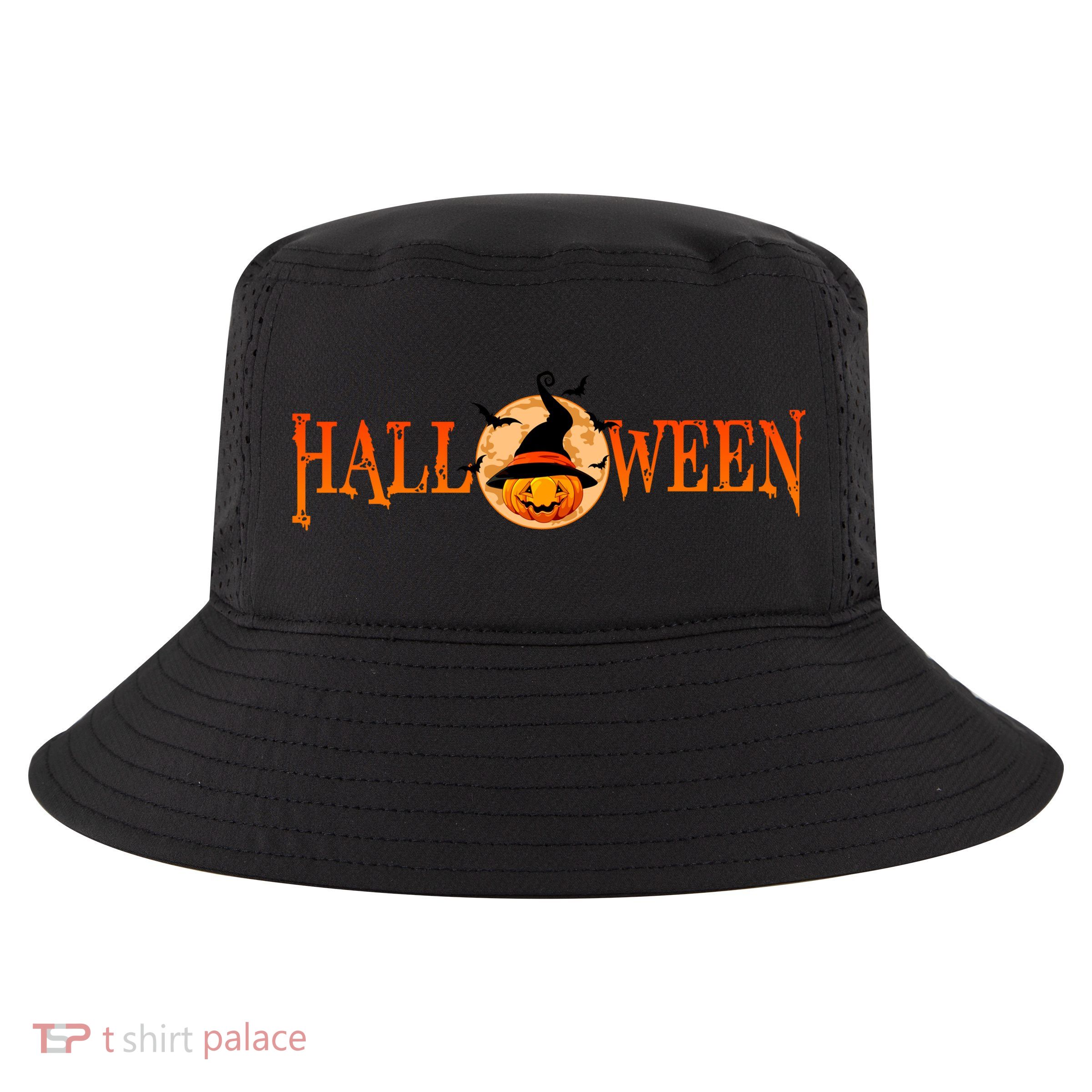 Halloween Pumpkin Witch Logo Cool Comfort Performance Bucket Hat