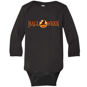 Halloween Pumpkin Witch Logo Baby Long Sleeve Bodysuit