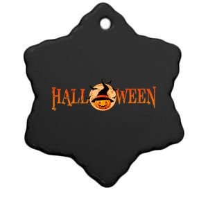 Halloween Pumpkin Witch Logo Ceramic Star Ornament