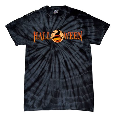 Halloween Pumpkin Witch Logo Tie-Dye T-Shirt