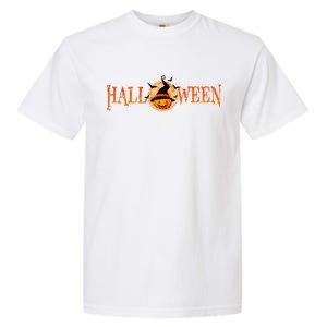 Halloween Pumpkin Witch Logo Garment-Dyed Heavyweight T-Shirt