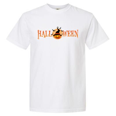 Halloween Pumpkin Witch Logo Garment-Dyed Heavyweight T-Shirt