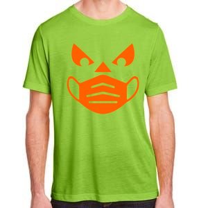 Halloween Quarantine Cut Out Jack O'Lantern Wearing Mask Adult ChromaSoft Performance T-Shirt