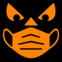 Halloween Quarantine Cut Out Jack O'Lantern Wearing Mask Button
