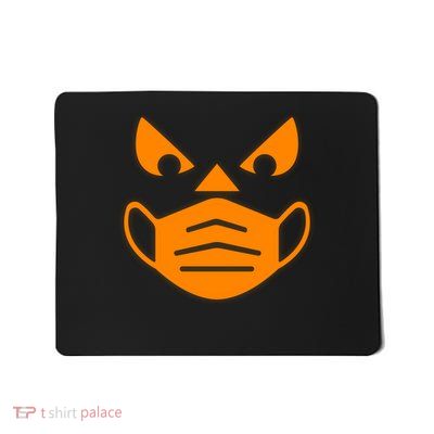 Halloween Quarantine Cut Out Jack O'Lantern Wearing Mask Mousepad
