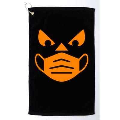 Halloween Quarantine Cut Out Jack O'Lantern Wearing Mask Golf Towel