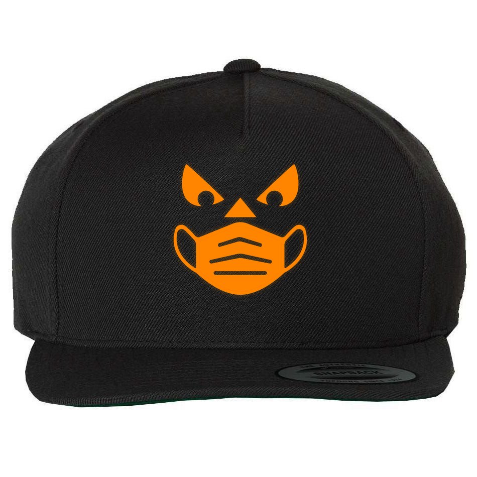 Halloween Quarantine Cut Out Jack O'Lantern Wearing Mask Wool Snapback Cap