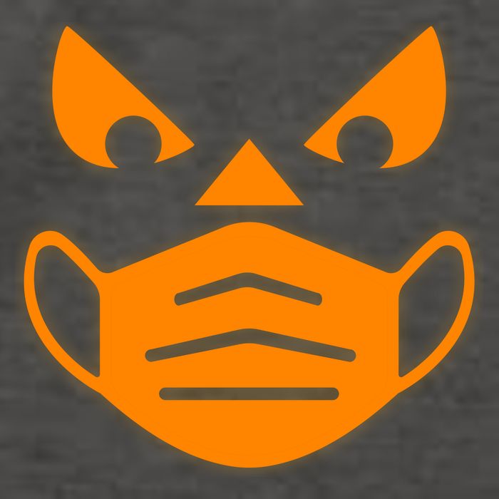 Halloween Quarantine Cut Out Jack O'Lantern Wearing Mask Vector Backpack