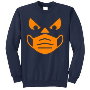 Halloween Quarantine Cut Out Jack O'Lantern Wearing Mask Sweatshirt