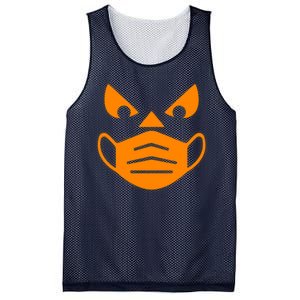 Halloween Quarantine Cut Out Jack O'Lantern Wearing Mask Mesh Reversible Basketball Jersey Tank