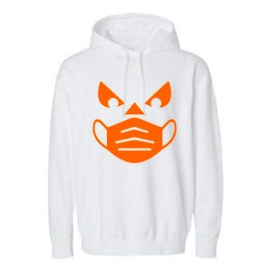 Halloween Quarantine Cut Out Jack O'Lantern Wearing Mask Garment-Dyed Fleece Hoodie