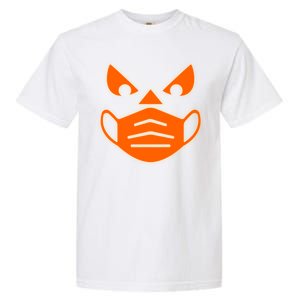 Halloween Quarantine Cut Out Jack O'Lantern Wearing Mask Garment-Dyed Heavyweight T-Shirt