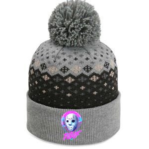 Halloween Retro 80's TGIF Jason Mask The Baniff Cuffed Pom Beanie