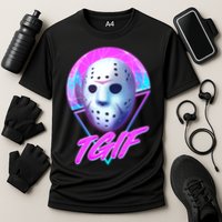 Halloween Retro 80's TGIF Jason Mask Performance Shirt