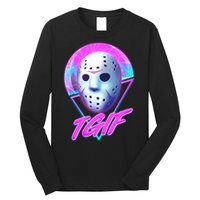 Halloween Retro 80's TGIF Jason Mask Long Sleeve Shirt