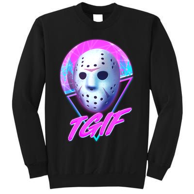 Halloween Retro 80's TGIF Jason Mask Sweatshirt