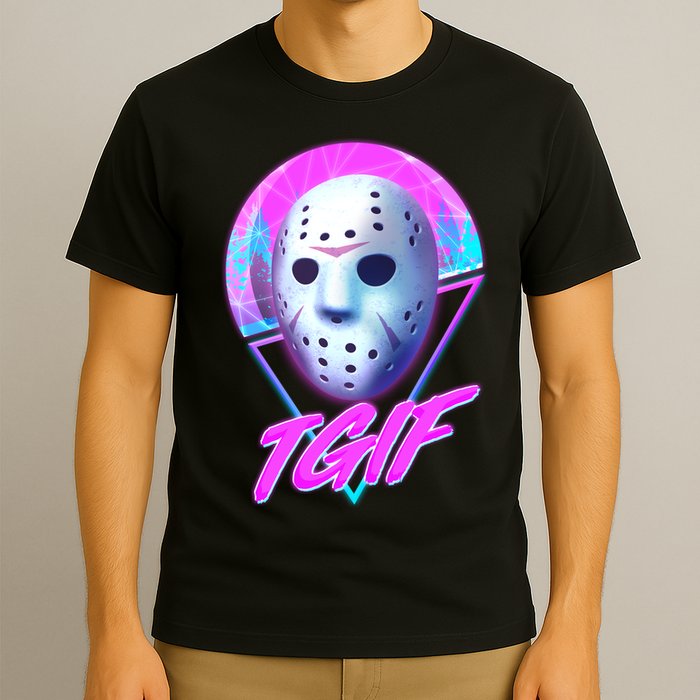 Halloween Retro 80's TGIF Jason Mask T-Shirt