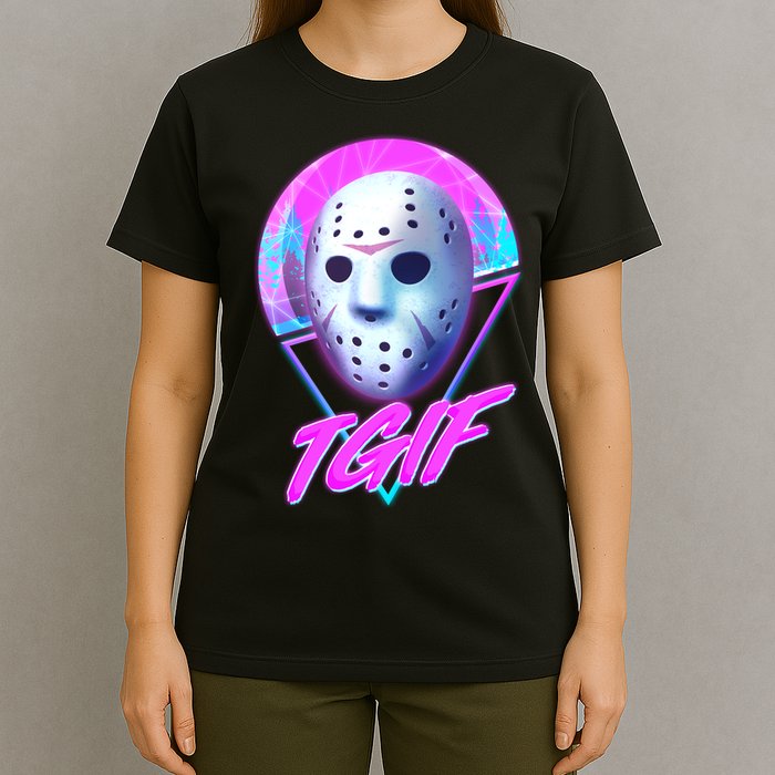Halloween Retro 80's TGIF Jason Mask T-Shirt