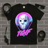 Halloween Retro 80's TGIF Jason Mask T-Shirt