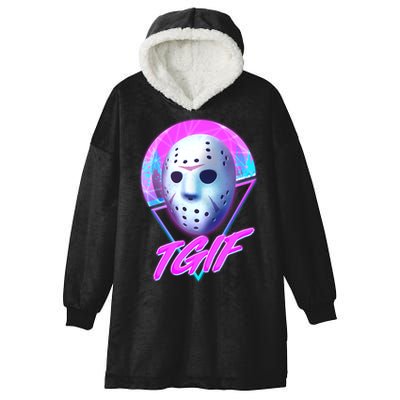 Halloween Retro 80's TGIF Jason Mask Hooded Wearable Blanket