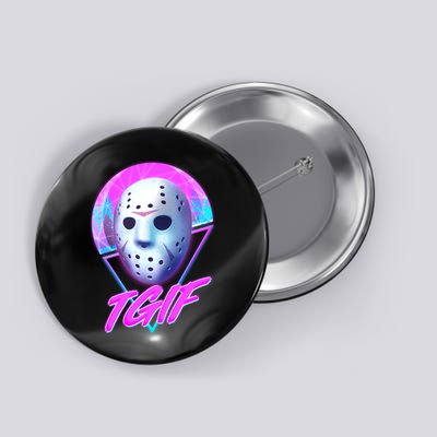 Halloween Retro 80's TGIF Jason Mask Button