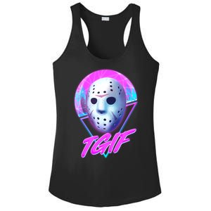 Halloween Retro 80's TGIF Jason Mask Ladies PosiCharge Competitor Racerback Tank