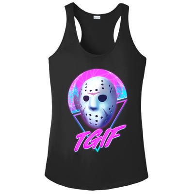 Halloween Retro 80's TGIF Jason Mask Ladies PosiCharge Competitor Racerback Tank