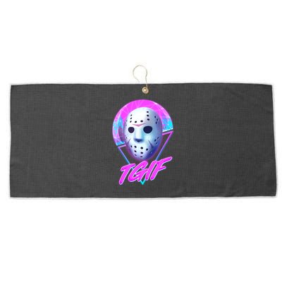 Halloween Retro 80's TGIF Jason Mask Large Microfiber Waffle Golf Towel