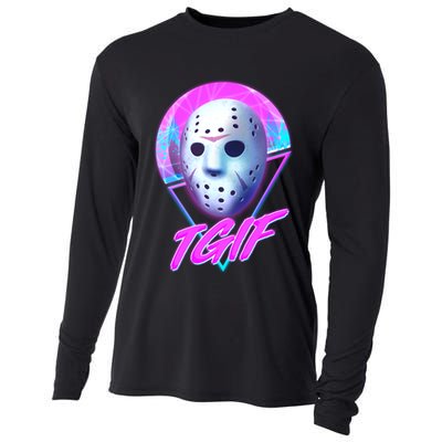 Halloween Retro 80's TGIF Jason Mask Cooling Performance Long Sleeve Crew