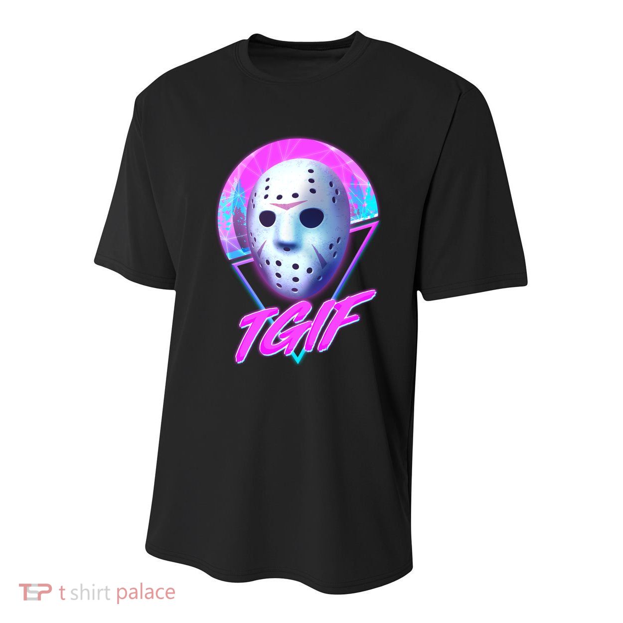 Halloween Retro 80's TGIF Jason Mask Youth Performance Sprint T-Shirt