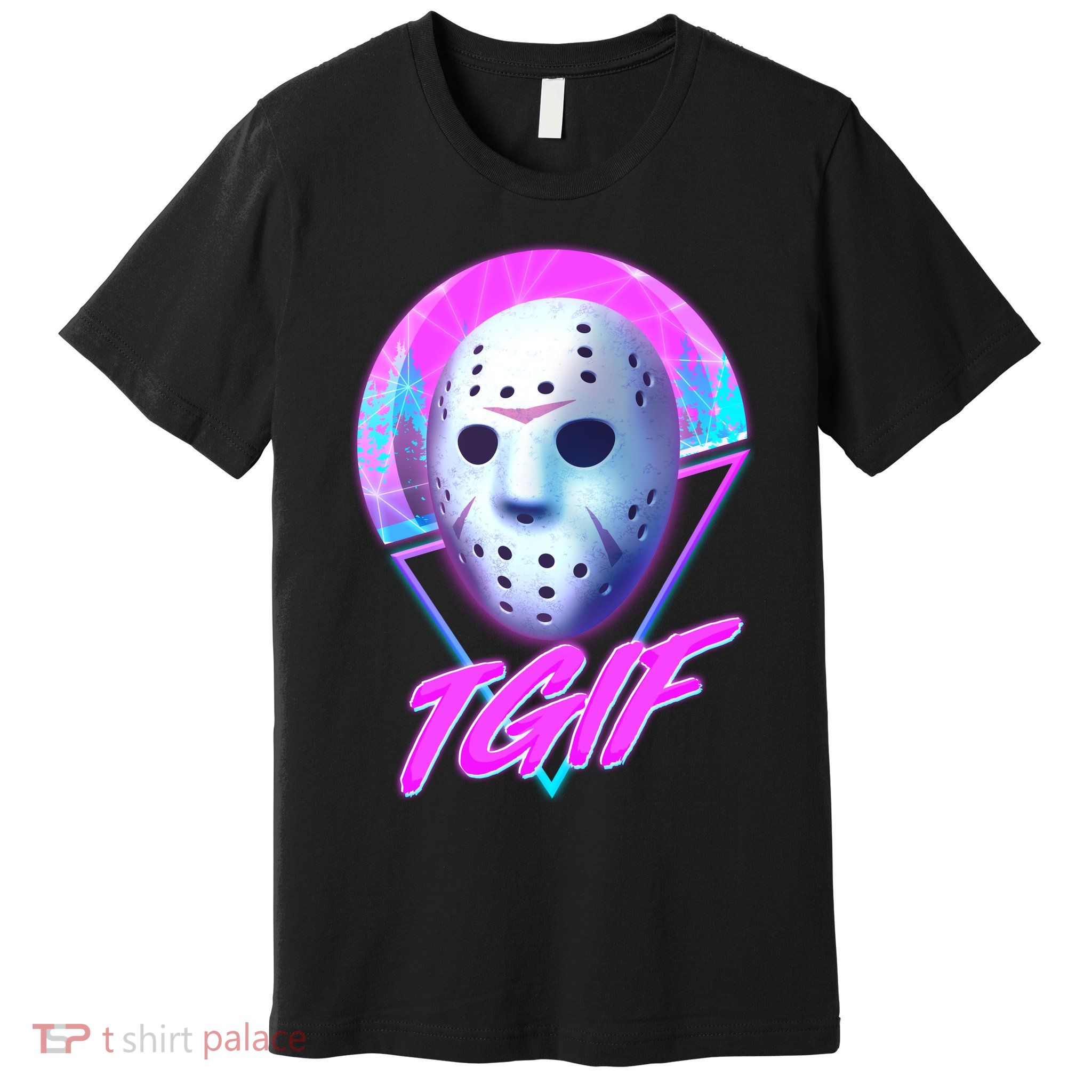 Halloween Retro 80's TGIF Jason Mask Premium T-Shirt