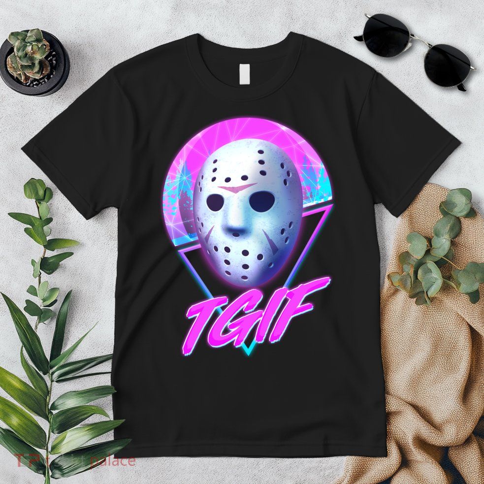 Halloween Retro 80's TGIF Jason Mask Premium T-Shirt