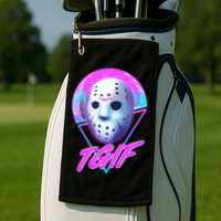 Halloween Retro 80's TGIF Jason Mask Golf Towel