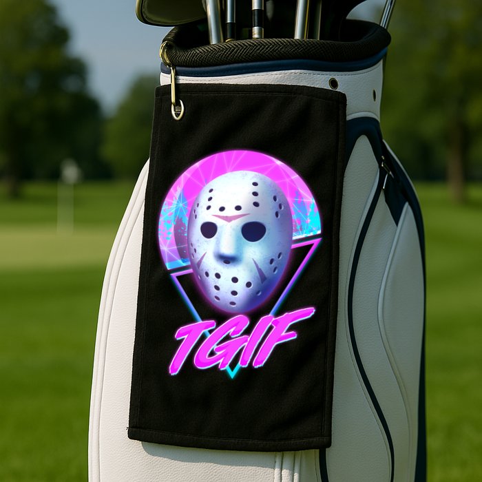 Halloween Retro 80's TGIF Jason Mask Golf Towel
