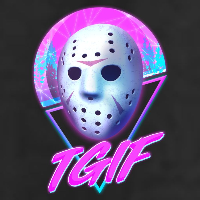 Halloween Retro 80's TGIF Jason Mask Golf Towel