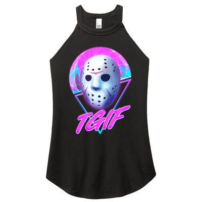Halloween Retro 80's TGIF Jason Mask Women's Perfect Tri Rocker Tank