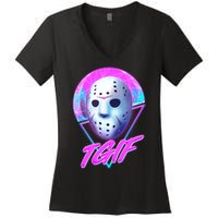 Halloween Retro 80's TGIF Jason Mask Women's V-Neck T-Shirt